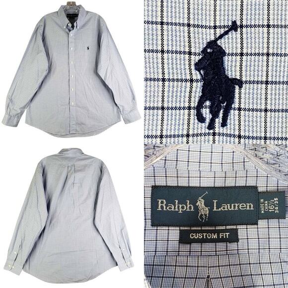 Polo Ralph Lauren Other - Polo Ralph Lauren Shirt Oxford Button Down Mens Size 16.5 Large LS Blue Plaid